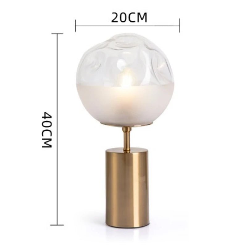 Lampe de table en verre boule Slimline pour lecture, éclairage intérieur premium - Luminous Place
