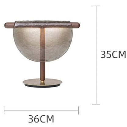 Lampe de table en verre et bois grain, lumière d’ambiance chaleureuse pour salon - Luminous Place
