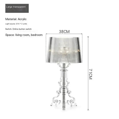 Lampe de table fantôme baroque transparente en acrylique LED ambiance cosy - Luminous Place