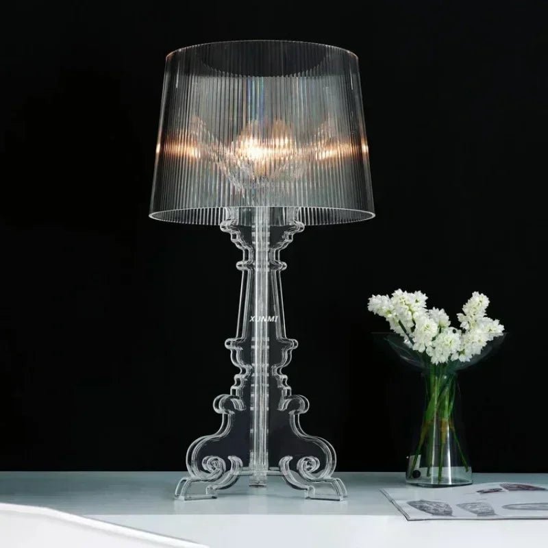 Lampe de table fantôme baroque transparente en acrylique LED ambiance cosy - Luminous Place