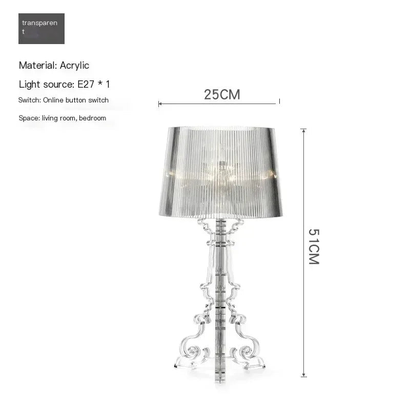 Lampe de table fantôme baroque transparente en acrylique LED ambiance cosy - Luminous Place