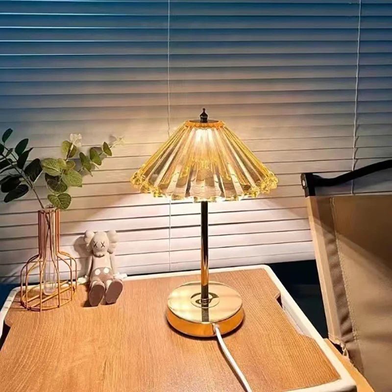 Lampe de table LED en cristal dimmable USB Type - C, veilleuse rechargeable élégante - Luminous Place