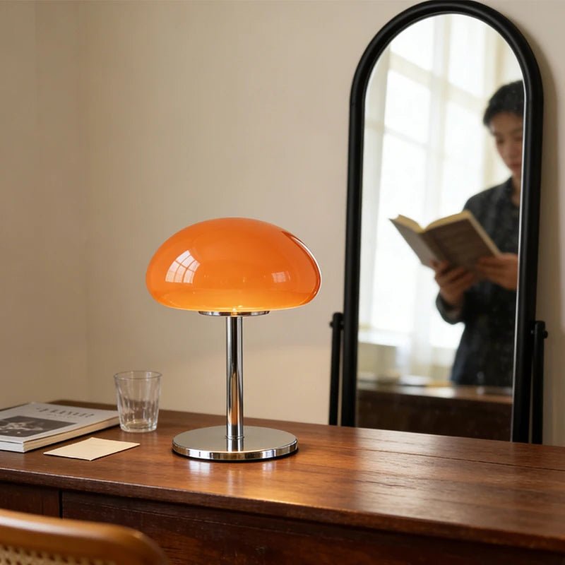 Lampe de table méduse en verre, style crème français, éclairage d’ambiance - Luminous Place