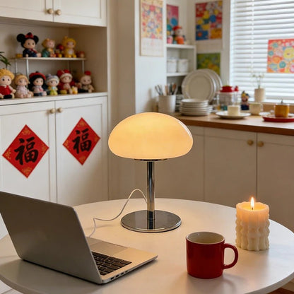 Lampe de table méduse en verre, style crème français, éclairage d’ambiance - Luminous Place