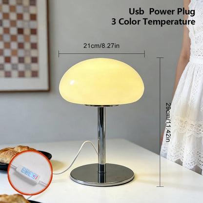 Lampe de table méduse en verre, style crème français, éclairage d’ambiance - Luminous Place