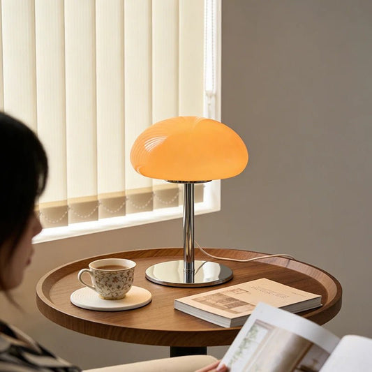 Lampe de table méduse en verre, style crème français, éclairage d’ambiance - Luminous Place