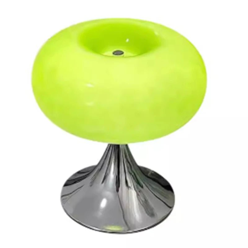 Lampe de table moderne LED Auhaus en verre dépoli vert pomme, ambiance vintage - Luminous Place