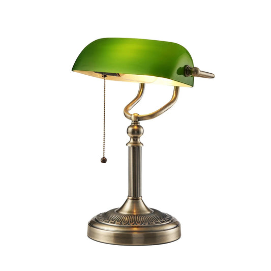Lampe de table vintage en verre et métal avec interrupteur à fermeture éclair, E27 Inda - Luminous Place