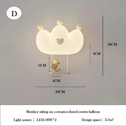 Lampe Enfant Applique Murale Couronne LED Rose Blanc, Lumière Chaude Ambiance Cosy - Luminous Place