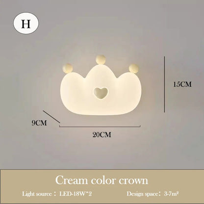 Lampe Enfant Applique Murale Couronne LED Rose Blanc, Lumière Chaude Ambiance Cosy - Luminous Place