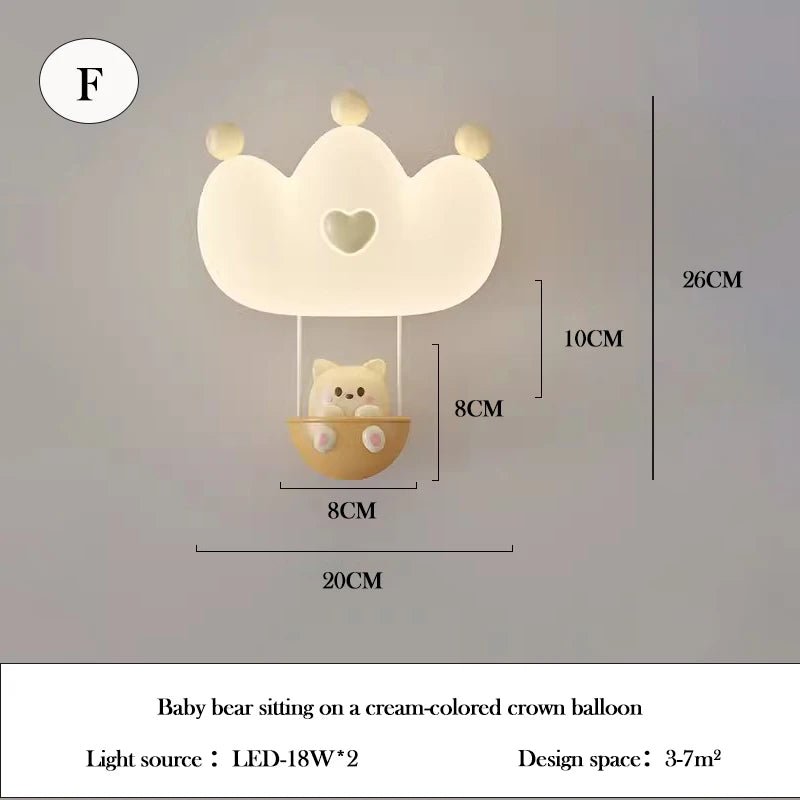 Lampe Enfant Applique Murale Couronne LED Rose Blanc, Lumière Chaude Ambiance Cosy - Luminous Place