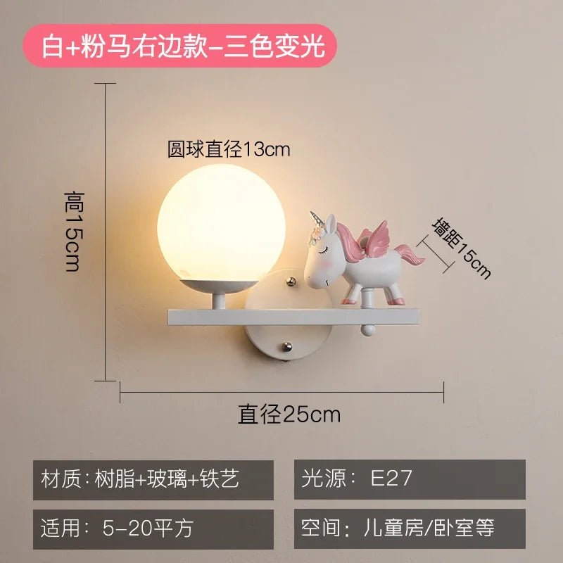 Lampe Enfant Applique Murale en Résine avec Boule de Verre Lapin, Design Nordique Élégant - Luminous Place