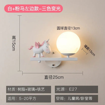 Lampe Enfant Applique Murale en Résine avec Boule de Verre Lapin, Design Nordique Élégant - Luminous Place