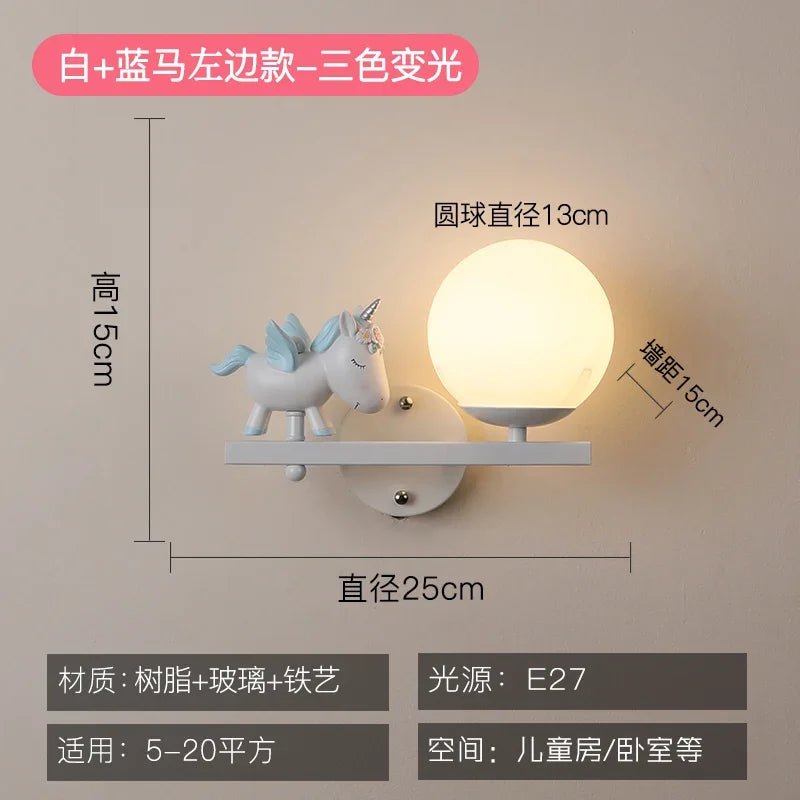 Lampe Enfant Applique Murale en Résine avec Boule de Verre Lapin, Design Nordique Élégant - Luminous Place