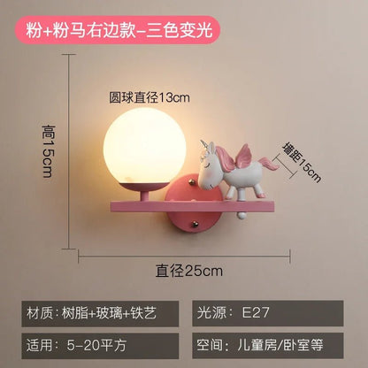 Lampe Enfant Applique Murale en Résine avec Boule de Verre Lapin, Design Nordique Élégant - Luminous Place