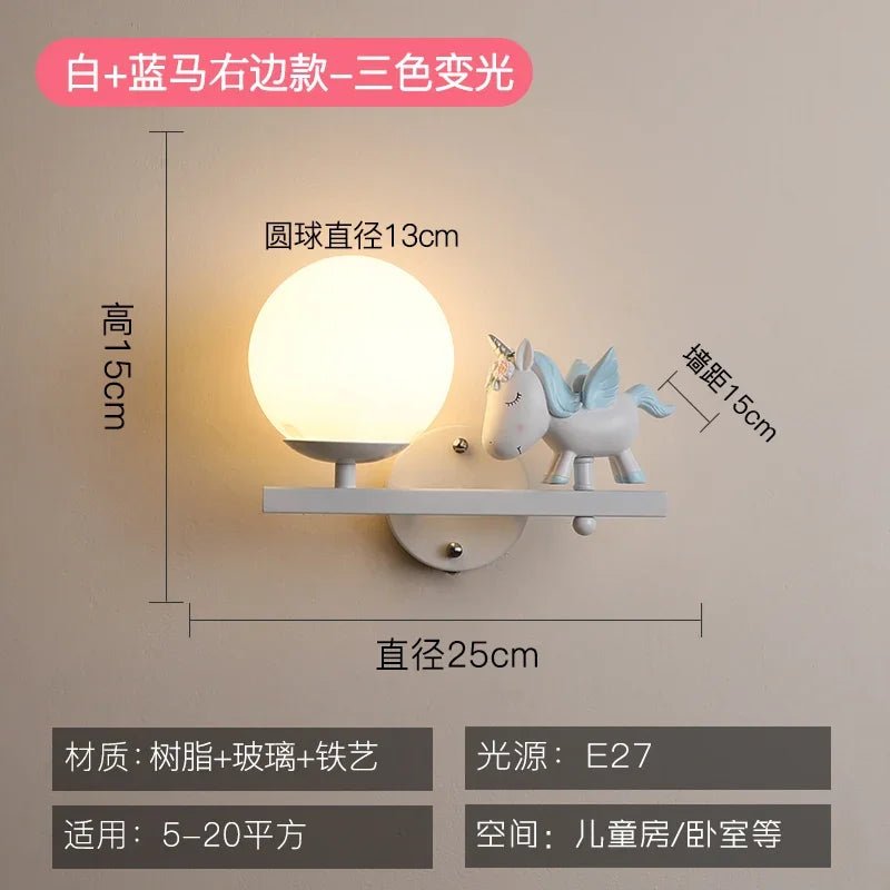 Lampe Enfant Applique Murale en Résine avec Boule de Verre Lapin, Design Nordique Élégant - Luminous Place