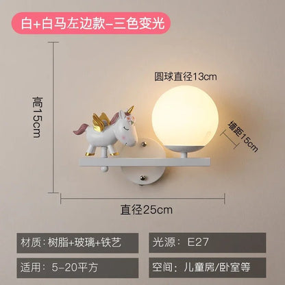 Lampe Enfant Applique Murale en Résine avec Boule de Verre Lapin, Design Nordique Élégant - Luminous Place