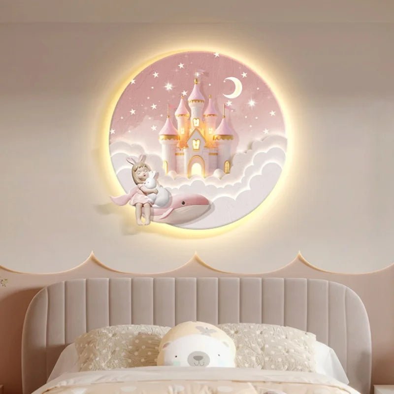 Lampe Enfant Applique Murale LED Cristal Château Créatif pour Chambre Fille - Luminous Place