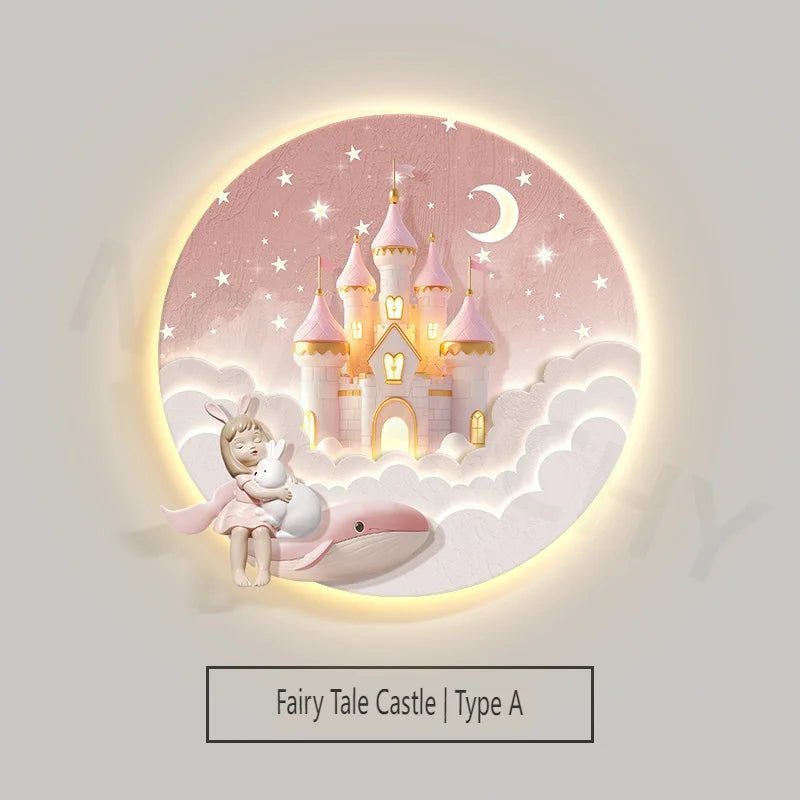 Lampe Enfant Applique Murale LED Cristal Château Créatif pour Chambre Fille - Luminous Place