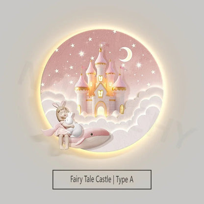 Lampe Enfant Applique Murale LED Cristal Château Créatif pour Chambre Fille - Luminous Place