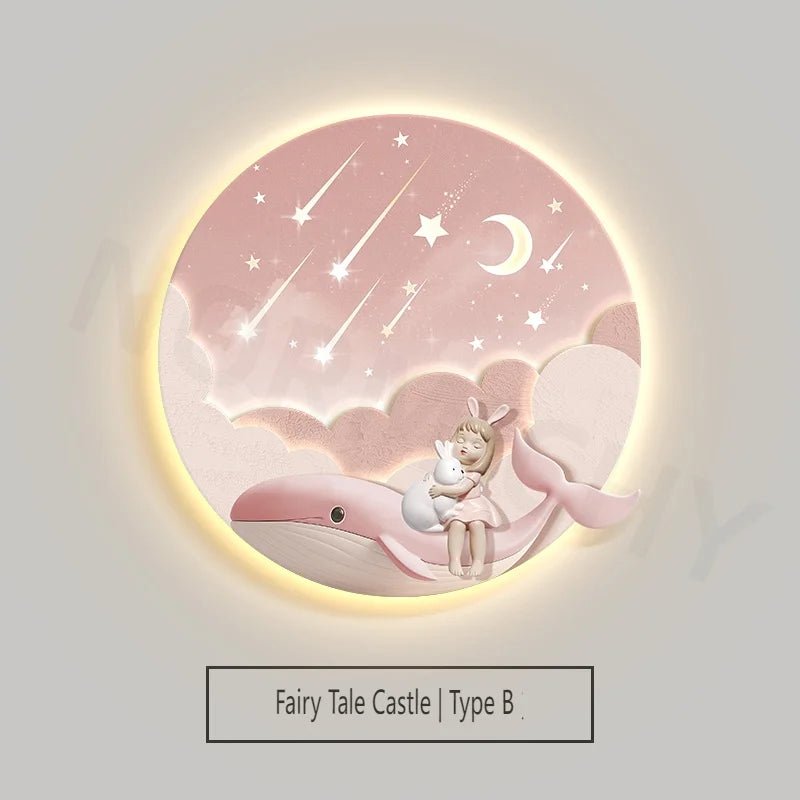 Lampe Enfant Applique Murale LED Cristal Château Créatif pour Chambre Fille - Luminous Place