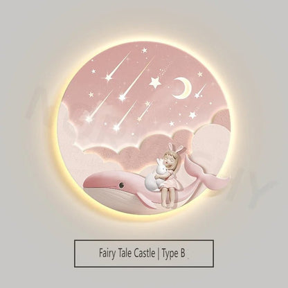 Lampe Enfant Applique Murale LED Cristal Château Créatif pour Chambre Fille - Luminous Place