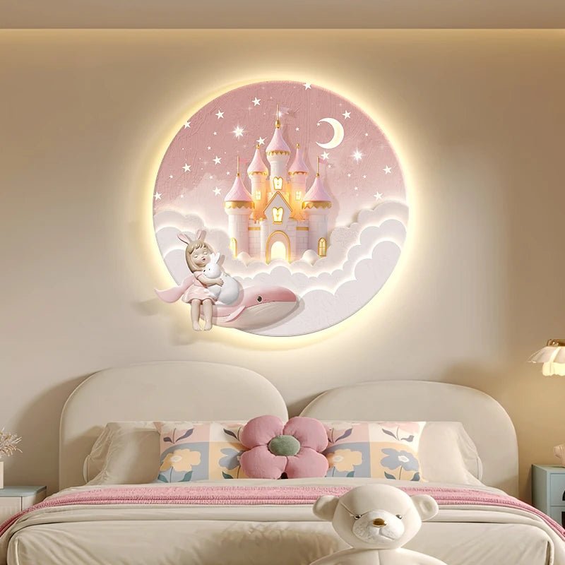 Lampe Enfant Applique Murale LED Cristal Château Créatif pour Chambre Fille - Luminous Place