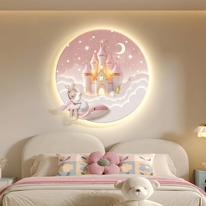 Lampe Enfant Applique Murale LED Cristal Château Créatif pour Chambre Fille - Luminous Place