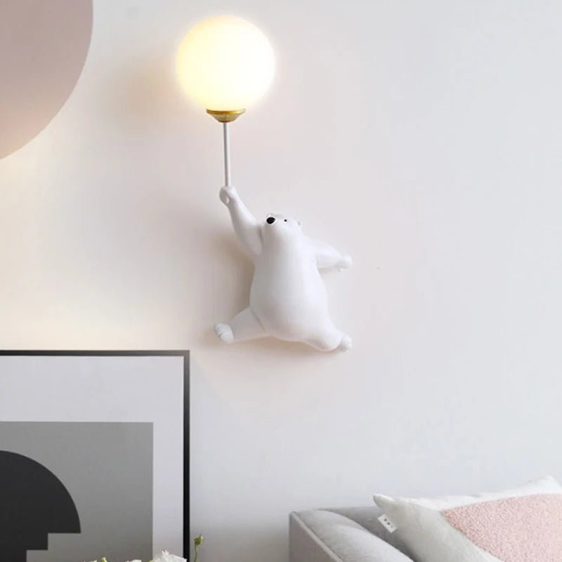 Lampe Enfant Applique Murale LED Ours en Peluche Nordique Lumière Chaude - Luminous Place