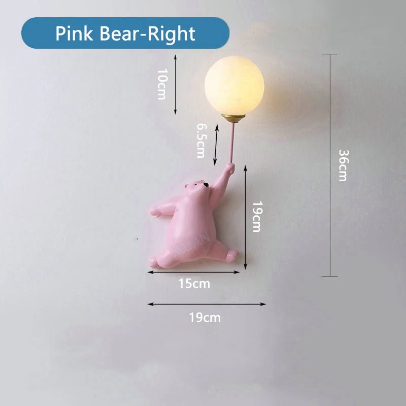 Lampe Enfant Applique Murale LED Ours en Peluche Nordique Lumière Chaude - Luminous Place
