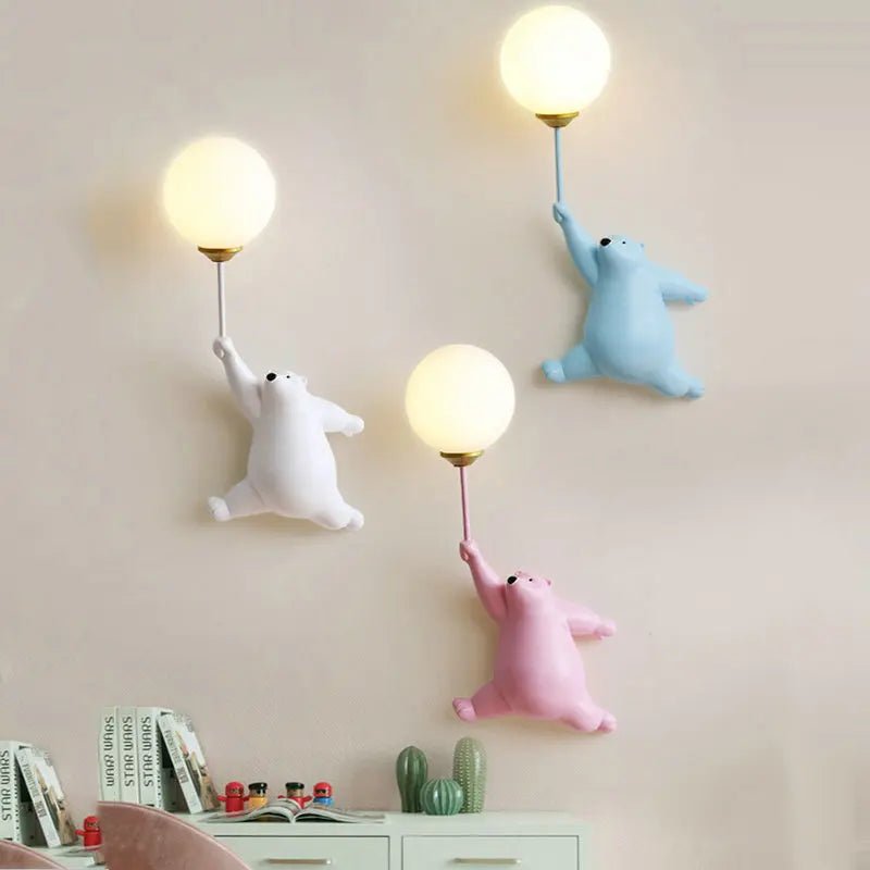 Lampe Enfant Applique Murale LED Ours en Peluche Nordique Lumière Chaude - Luminous Place