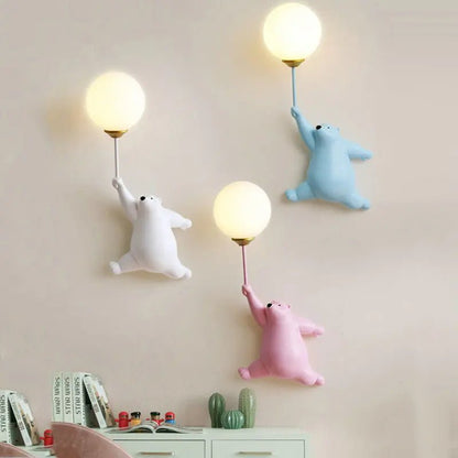 Lampe Enfant Applique Murale LED Ours en Peluche Nordique Lumière Chaude - Luminous Place