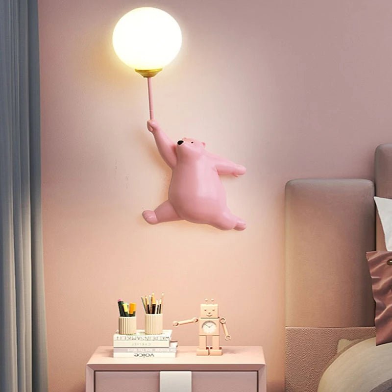 Lampe Enfant Applique Murale LED Ours en Peluche Nordique Lumière Chaude - Luminous Place