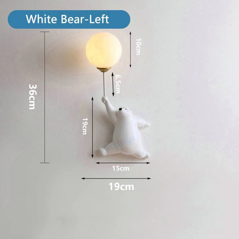 Lampe Enfant Applique Murale LED Ours en Peluche Nordique Lumière Chaude - Luminous Place