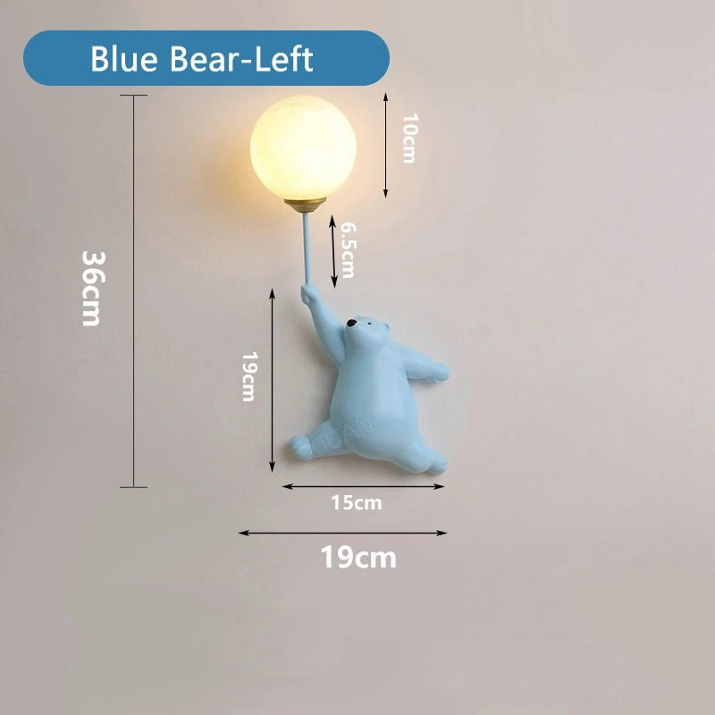Lampe Enfant Applique Murale LED Ours en Peluche Nordique Lumière Chaude - Luminous Place
