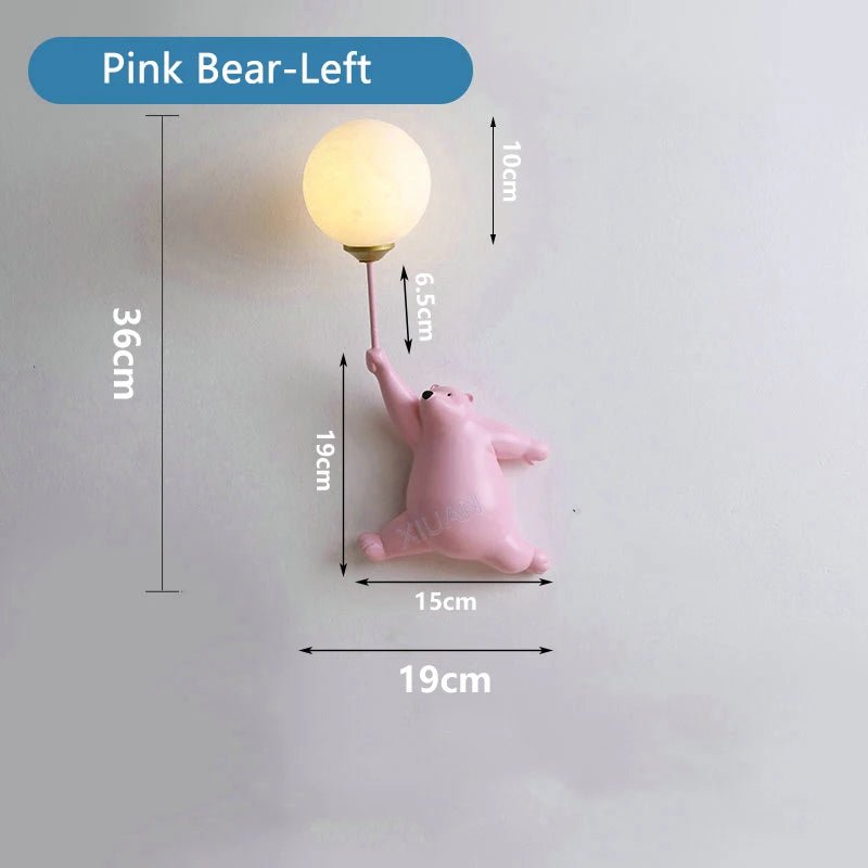 Lampe Enfant Applique Murale LED Ours en Peluche Nordique Lumière Chaude - Luminous Place