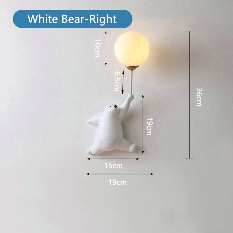 Lampe Enfant Applique Murale LED Ours en Peluche Nordique Lumière Chaude - Luminous Place