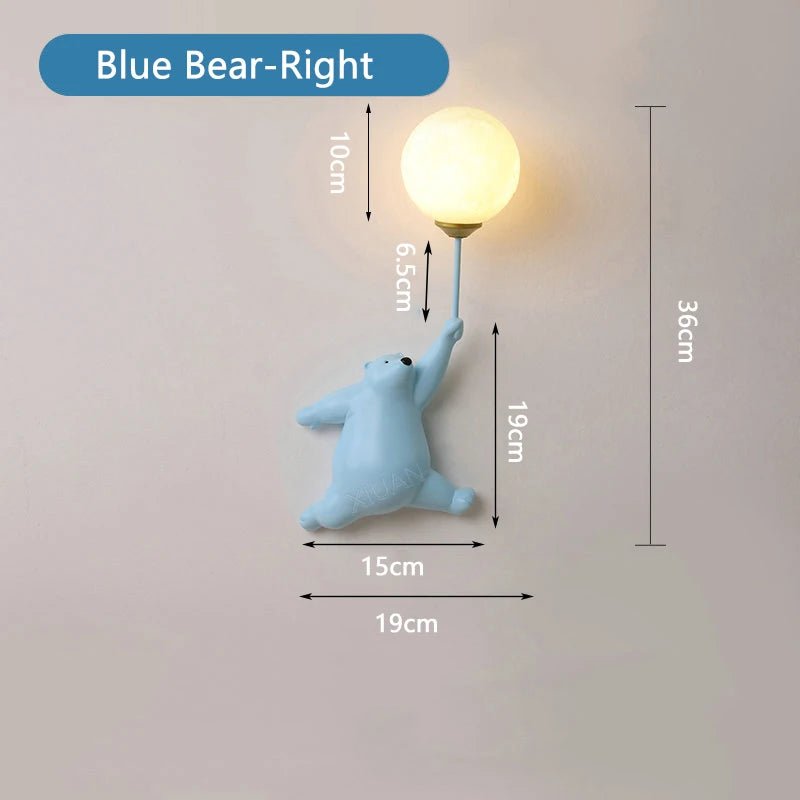 Lampe Enfant Applique Murale LED Ours en Peluche Nordique Lumière Chaude - Luminous Place