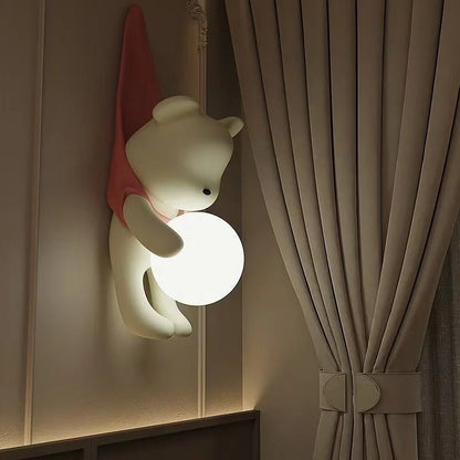 Lampe Enfant Applique Murale LED Style Moderne en Résine Crème, Lumière d’Ambiance Ajustable - Luminous Place