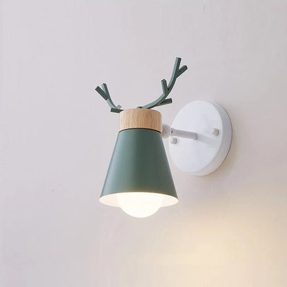 Lampe Enfant Applique Murale Nordique en Bois Cerf LED Réglable - Luminous Place