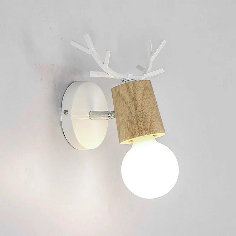 Lampe Enfant Applique Murale Nordique en Bois Cerf LED Réglable - Luminous Place