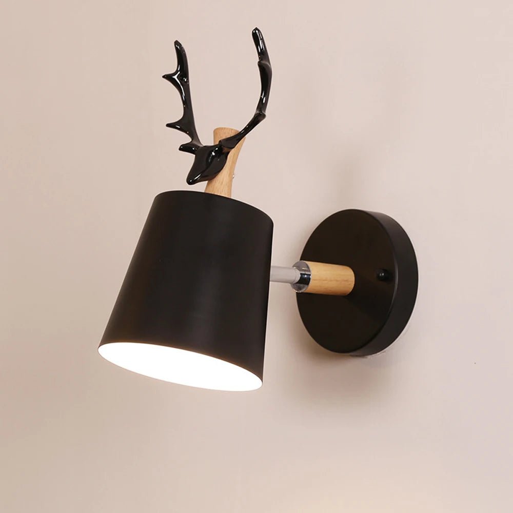 Lampe Enfant Applique Murale Nordique en Bois Cerf LED Réglable - Luminous Place