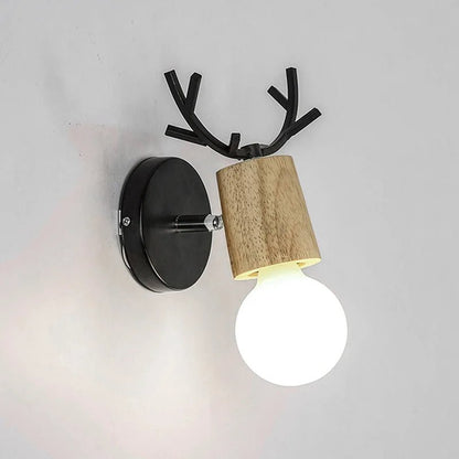 Lampe Enfant Applique Murale Nordique en Bois Cerf LED Réglable - Luminous Place