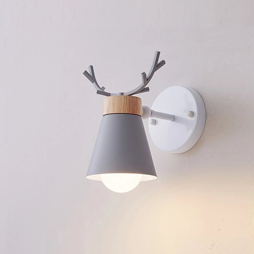 Lampe Enfant Applique Murale Nordique en Bois Cerf LED Réglable - Luminous Place