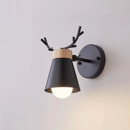 Lampe Enfant Applique Murale Nordique en Bois Cerf LED Réglable - Luminous Place