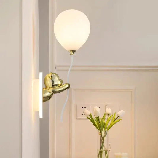 Lampe Enfant Applique Murale Ours Ballon Nordique Ambiance Chaleureuse - Luminous Place