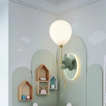 Lampe Enfant Applique Murale Ours Ballon Nordique Ambiance Chaleureuse - Luminous Place