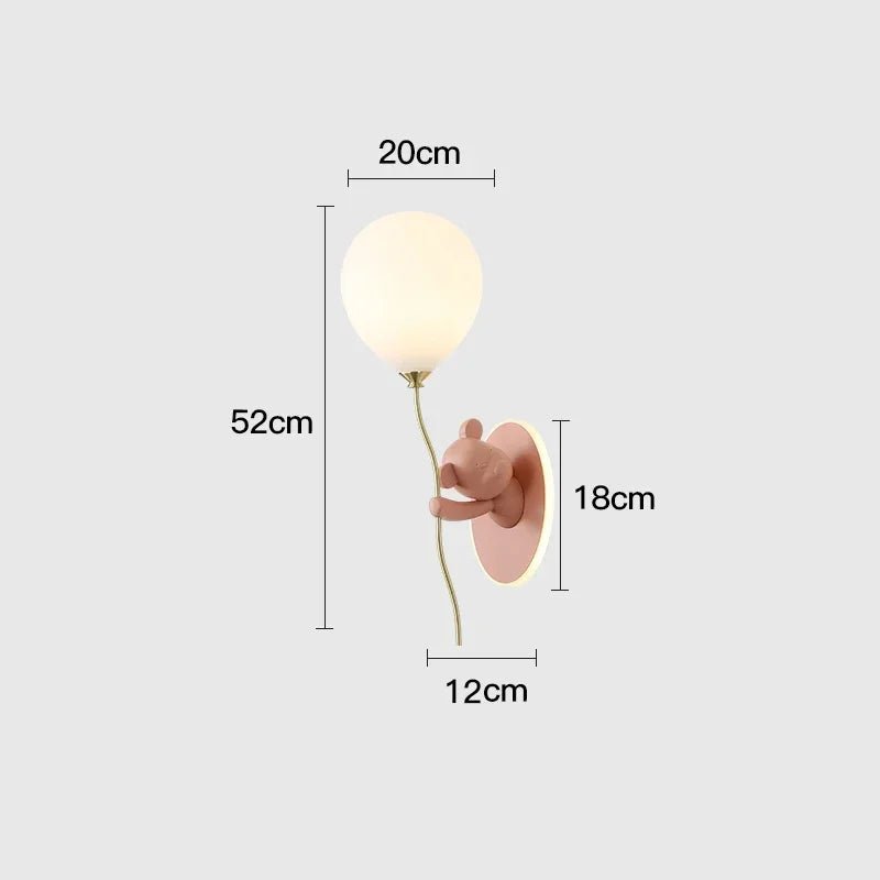 Lampe Enfant Applique Murale Ours Ballon Nordique Ambiance Chaleureuse - Luminous Place
