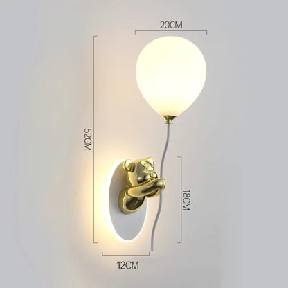 Lampe Enfant Applique Murale Ours Ballon Nordique Ambiance Chaleureuse - Luminous Place