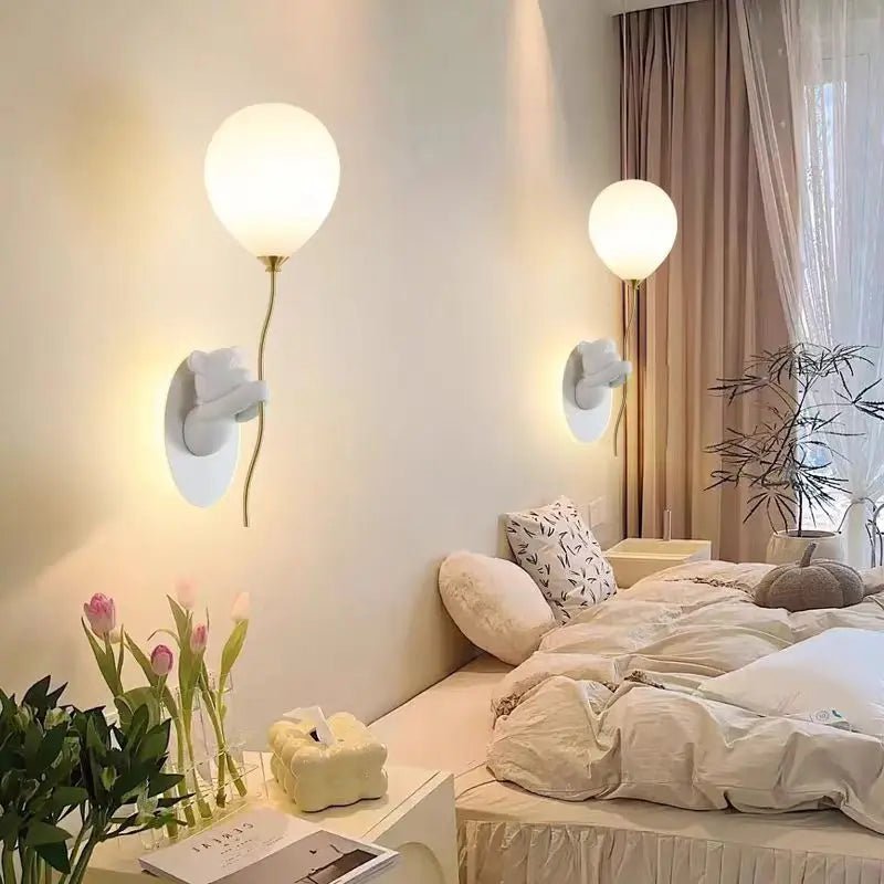 Lampe Enfant Applique Murale Ours Ballon Nordique Ambiance Chaleureuse - Luminous Place
